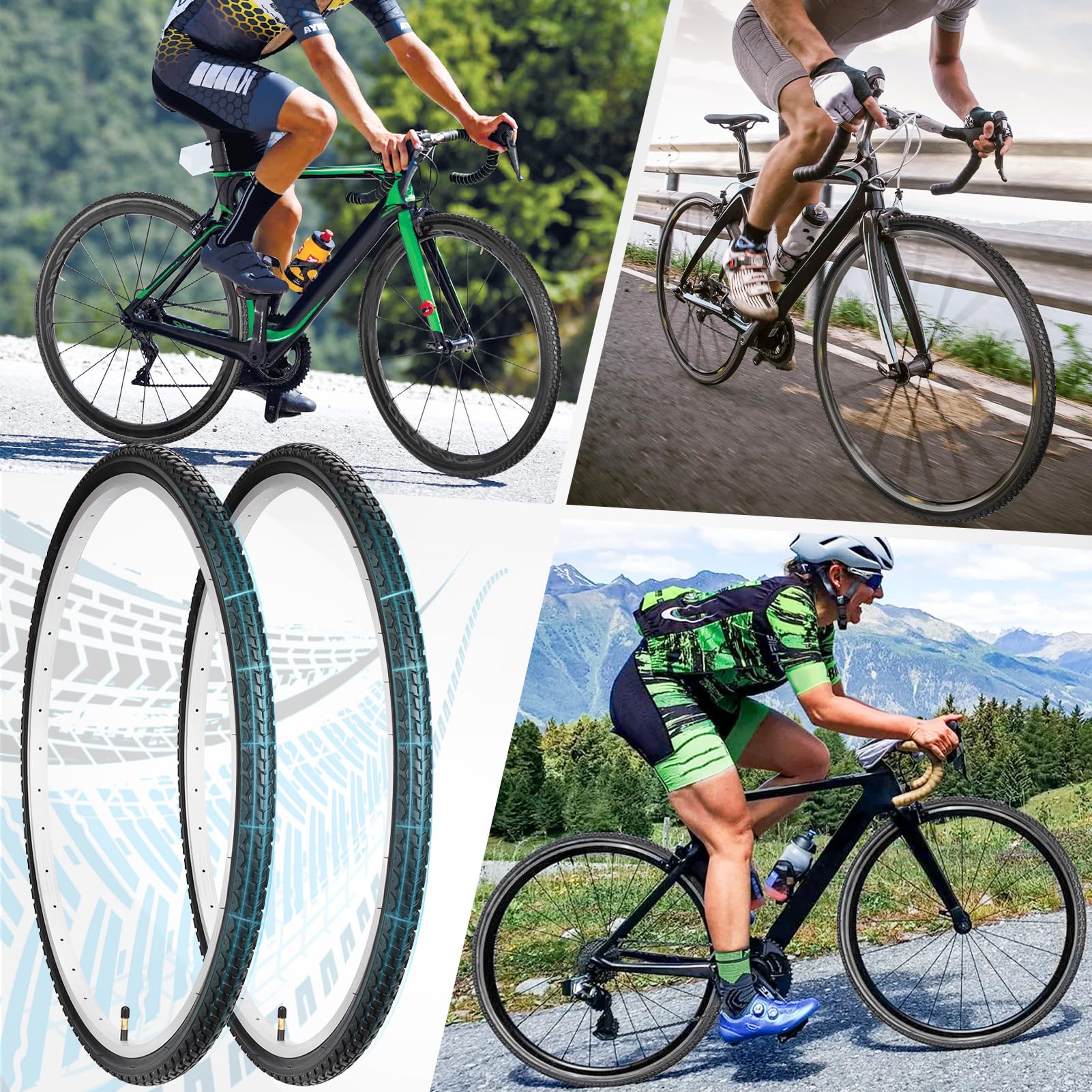 Amazon | Midcos 700C 自転車タイヤ 2パック 700x38c 自転車タイヤ